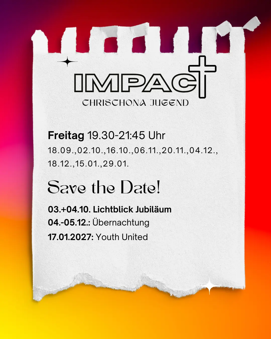 Impact Termine 2. Halbjahr Impact Termine 2. Halbjahr